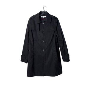 Via Spiga Womens Black Button-Up Coat XL